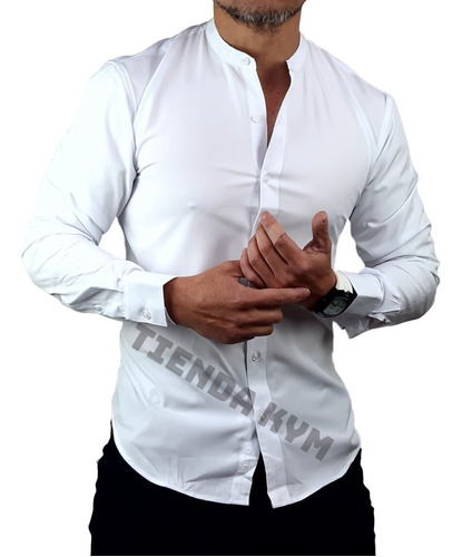 Camisa Hombre Cuello Mao