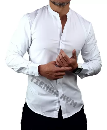 Camisa Blanca Hombre Lino Manga Corta Mao - Millam