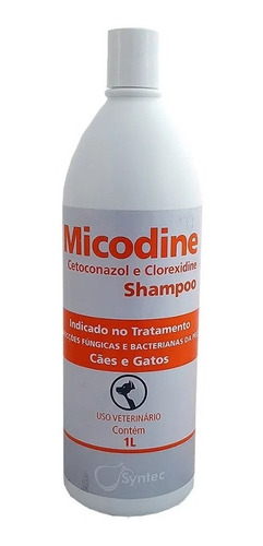 Shampoo Syntec Micodine Para Cães E Gatos - 1l