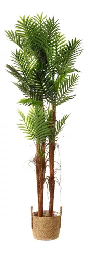 VEVOR Palmera artificial, planta sintética de 6 pies de alto, material de  PE seguro y protección antiinclinación, planta de bajo mantenimiento, árbol