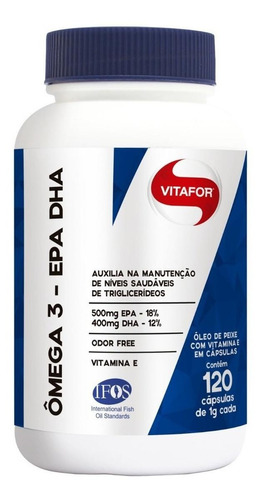 Imagem 1 de 1 de Suplemento em  cápsulas Vitafor  Ômega 3-EPA DHA omega 3 em pote 120 un