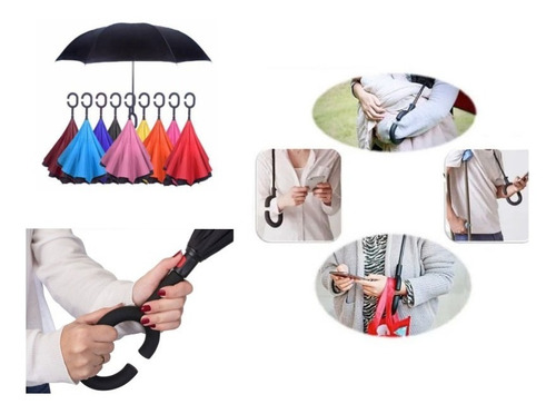 Imagem 6 de 6 de Guarda Chuva Invertido Abre Fecha Ao Contrário Tecido Duplo