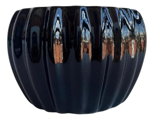 Vaso Cachepot Cor Preto Pequeno Enfeite Moderno De Cerâmica Liso