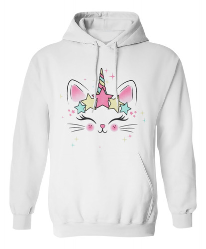 Sudadera Con Gorro Gato Unicornio