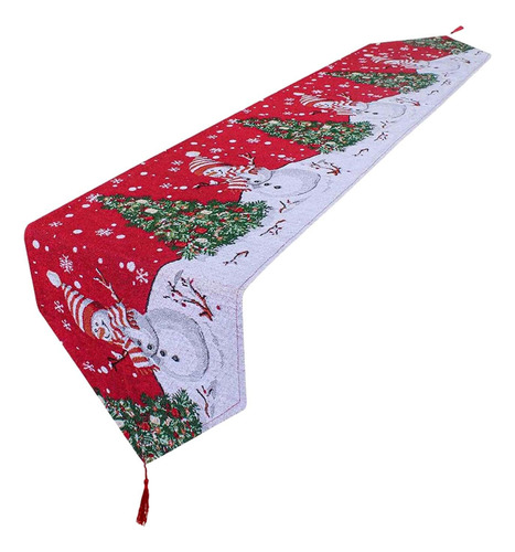 De Mesa Navideño, Muñeco De Nieve, Copos De Nieve, Mantel,
