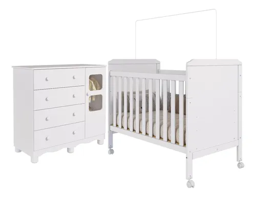 comprar Quarto De Bebê Berço Americano Cloe 2 Em 1 Cômoda Uli Peroba