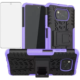 Funda Para Xiaomi Poco X3/ Pro/ Pocox3 Nfc + Vidrio Purple