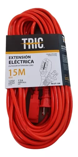Extension Electrica Semi Industrial 2 X 16 Awg 15 Mts Naranja Ref. Ext-10  Marca Fermetal