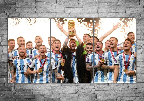 Cuadros Decorativos Messi Y Los Jugadores Argentina Campeon!