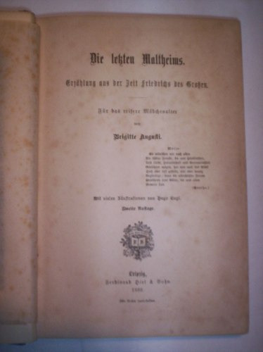Die Letzten Maltheims Vol 4 Augusti Briggite , Año 1888