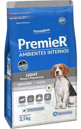 Ração Premier Amb. Int. Cães Adultos Light 2,5kg