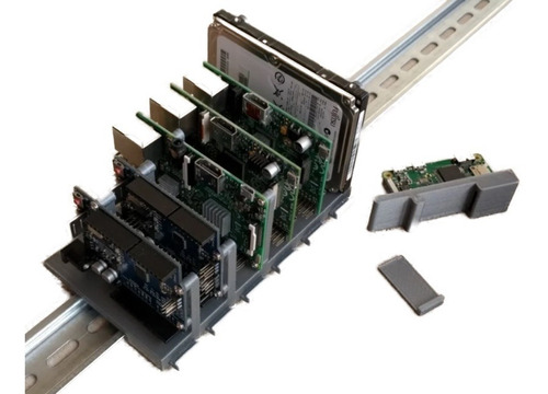 Soporte Din 35mm Raspberry Pi, Arduino, Disco 2.5¨ Hdd Ssd