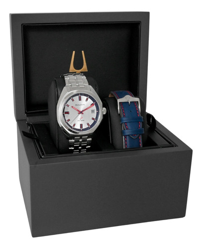 Reloj Bulova Precisionist Jet Star de edición limitada 96k112, color de correa plateado, color del bisel plateado, color de fondo plateado