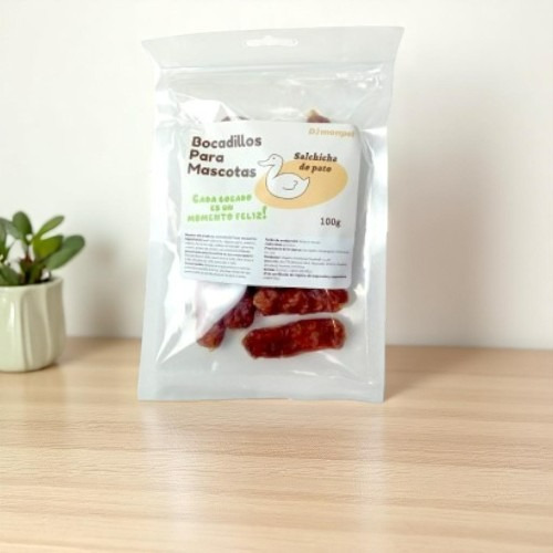 Snack Para Perros Con Sabor Salchicha De Pato De 100g