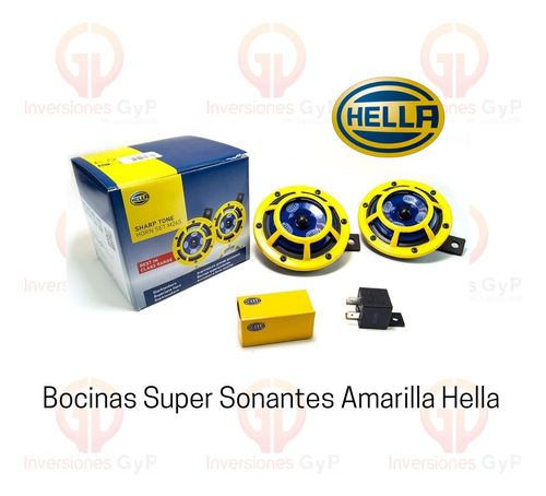 Bocina (corneta,claxon) Super Sonante 42w 12v Amarilla Hella