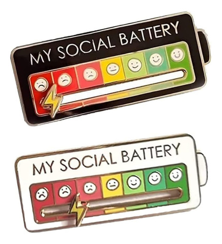 Mi Pin Interactivo De Batería Social (negro+blanco) 2023