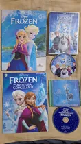 Comprar Livro Frozen Disney Editora Melhoramentos + Frozen Uma Aventura Congelante Livro Ilustrado ( Álbum De Figurinhas- Completo) Editora Abril + Dvd Frozen Original + Cd Olaf Em Uma Nova Aventura De Frozen