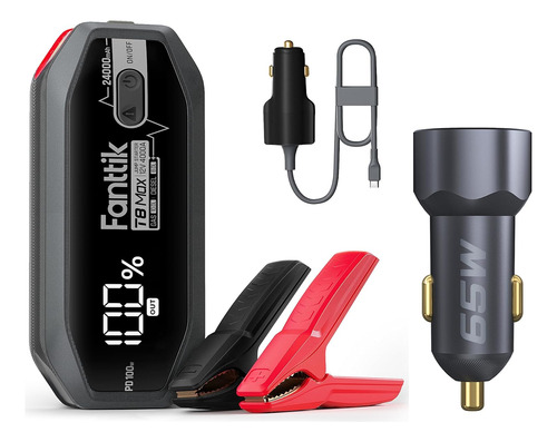 T8 Max 3000 Amp Jump Starter Y  Cc65 Usb C Cargador De Coche