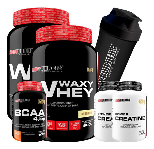 Kit 2 Waxy Whey Protein 900g+ 2 Power Creatina 100g