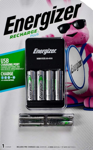 Cargador Energizer Incluye 4 Pilas Baterias Aa Y 4 Aaa Nimh 
