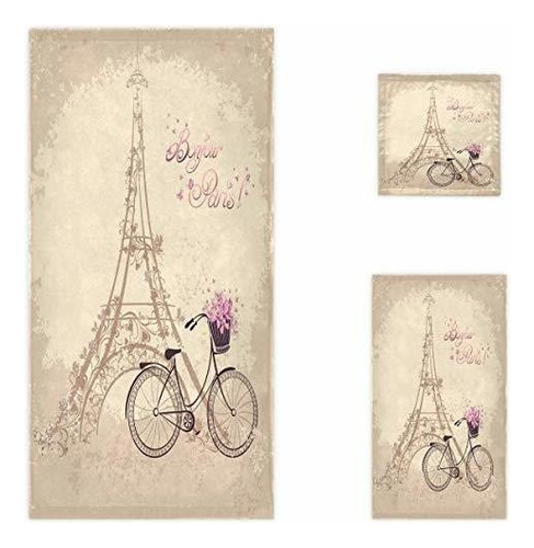 Naanle Bonjour Romántica Parãs Torre Eiffel Bicicleta Suave