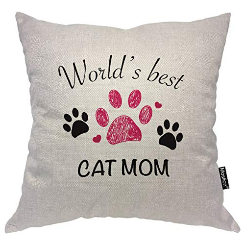 Funda De Almohada Tiro  Mejor Mamá De Gato Del Mundo  ...