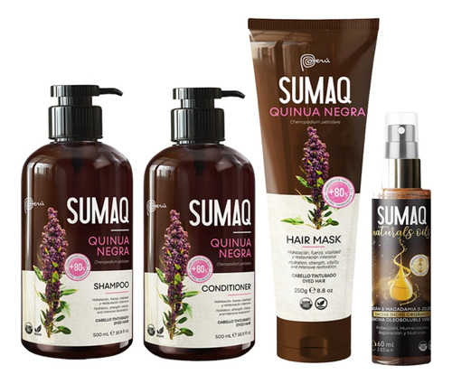 Shampoo,acondicionador Y Máscara Quinua Negra+aceite Capilar