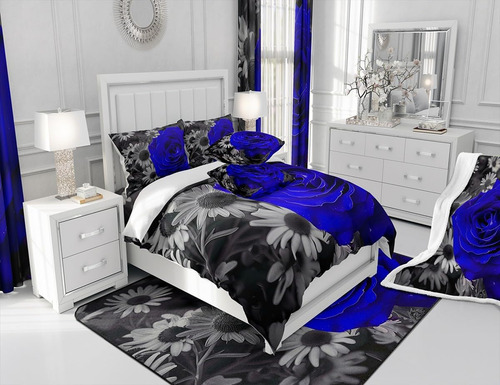 Feelyou Juego De Ropa De Cama Con Flores De Rosas Para Niños