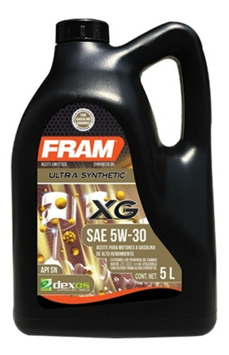 Aceite Sintetico 5w30 Fram Sintetico 100% 20 Itros 