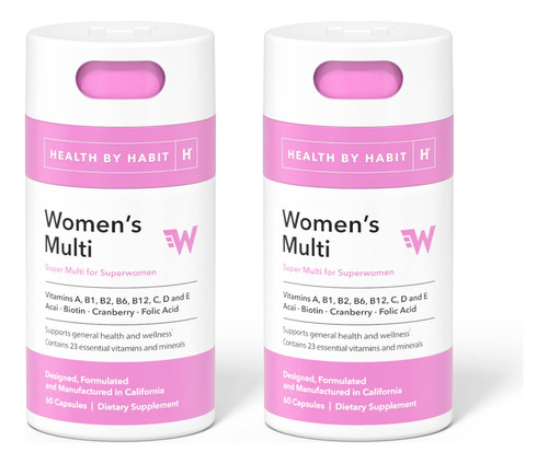 Health By Habit Suplemento Multiple Para Mujer, Paquete De 2