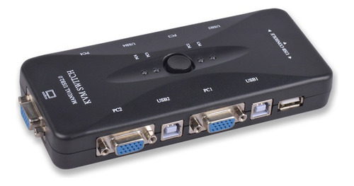 Switch Kvm Conmutador De 4 Puertos Usb 2,0 Vga