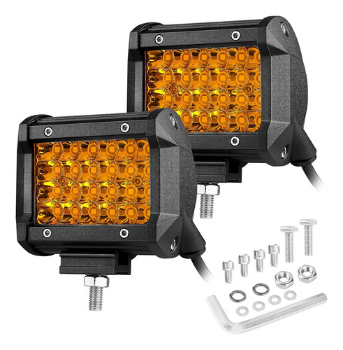 2 Unidades De Luz Led Ámbar De 4 Pulgadas Y 144 W, Luces Led