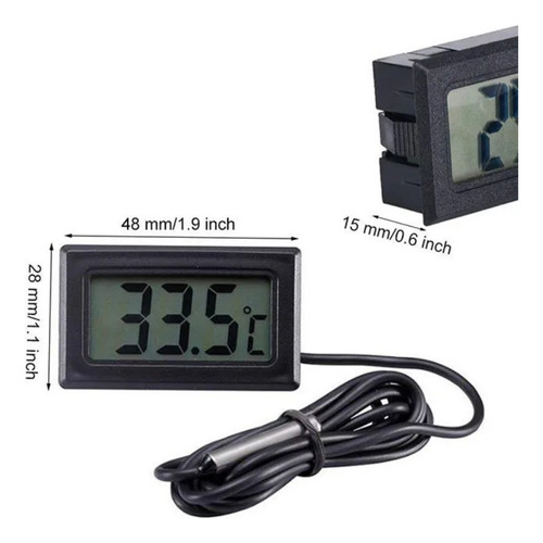 Mini Termómetro Digital Lcd Con Sonda Impermeable Blanco