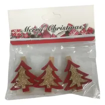 Comprar Adorno Navideño Broches Madera X3 Navidad Decoracion