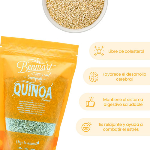 Benmart Quinoa Blanca 350gr -4 Pack- Recibes En Total 1.6kg