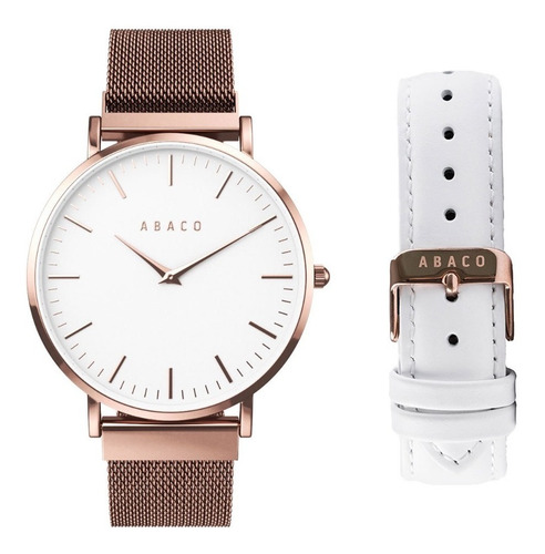 Reloj Mujer Formal Cuero Acero Abaco Elegante