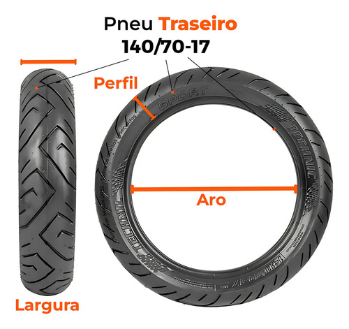 Par Pneu Fazer Fz15 100-80-17 + 140-70-17