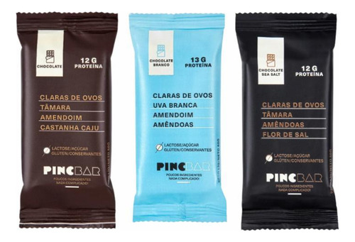 Kit 3 Barras Pincbar Chocolate: Chocolate, Sea Salt