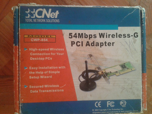 Imagen 2 de 3 de Tarjeta Inalambrica Cnet De Red Wifi Cwp-854