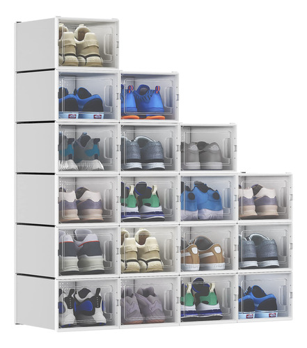 Caja De Almacenamiento De Zapatos, 18 Pcs Organizadores...