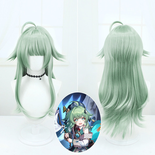 Peluca Verde 67cm 300g Estilo Anime