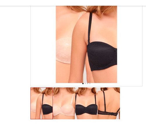 Pack 2 Sostén Copa B  Soft Strapless Negro-beige-intime2023