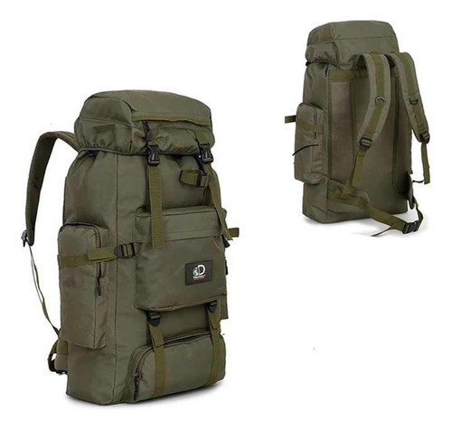 Mochila Discovery Trekking Camping Reforzada Verde 70  10 Diseño De La Tela Liso