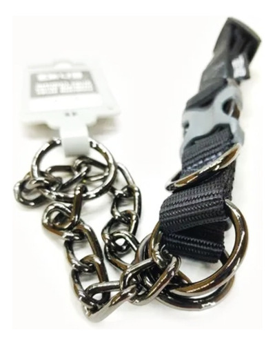 Zeus Collar Nylon Semi Ahorque M 1,5cm Regula 38-45cm Perro Color Negro