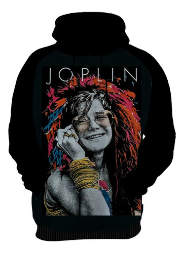 Blusa Moletom Capuz Canguru Rock Classico Janis Joplin 4