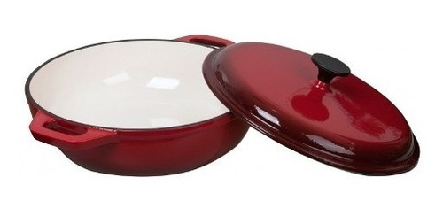 Imagen 5 de 6 de Caldero Con Tapa Cast Iron 30 X 8.5 Cm - Roja - 5 Litros