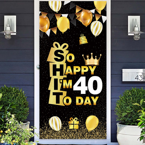 Cartel Texto Ingl «so Happy Im Forty Today 40th Birthday» 40