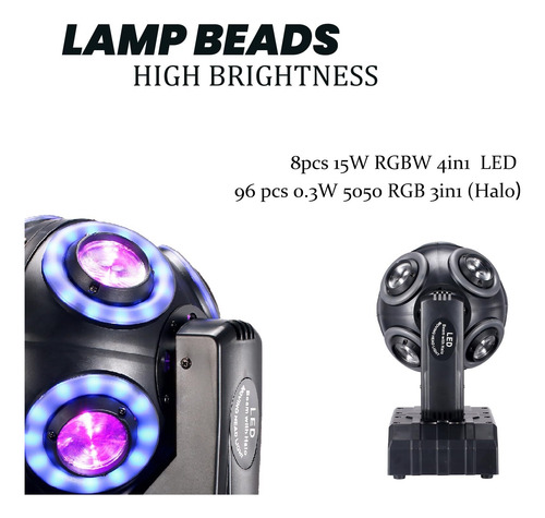 En Movimiento Luces De Escenario Con Halo Beam 8x15w Led