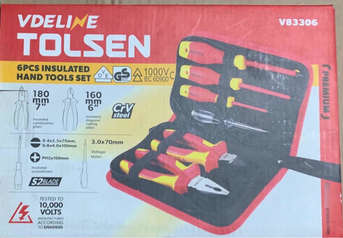Imagen 3 de 5 de Set De Herramientas Aisladas Tolsen 6 Piezas Para 1000 Volt