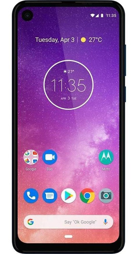 Imagem 1 de 4 de Motorola Moto One Vision 128gb Azul Safira Muito Bom Usado
